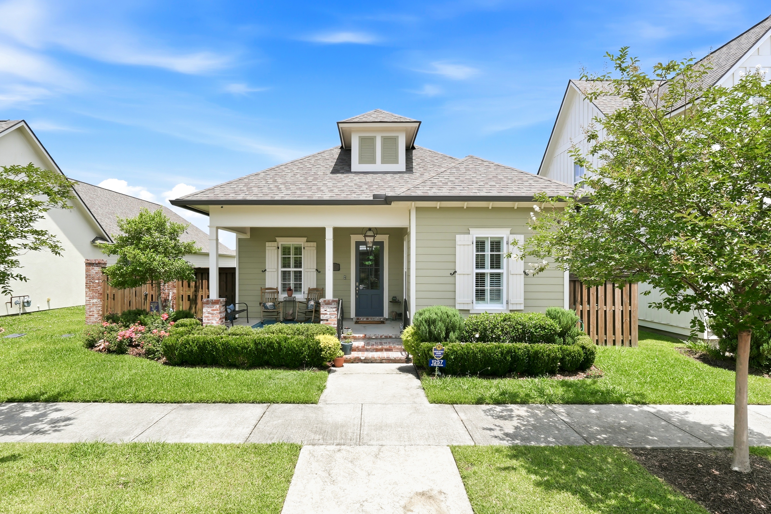 Real estate front of home before virtual twilight