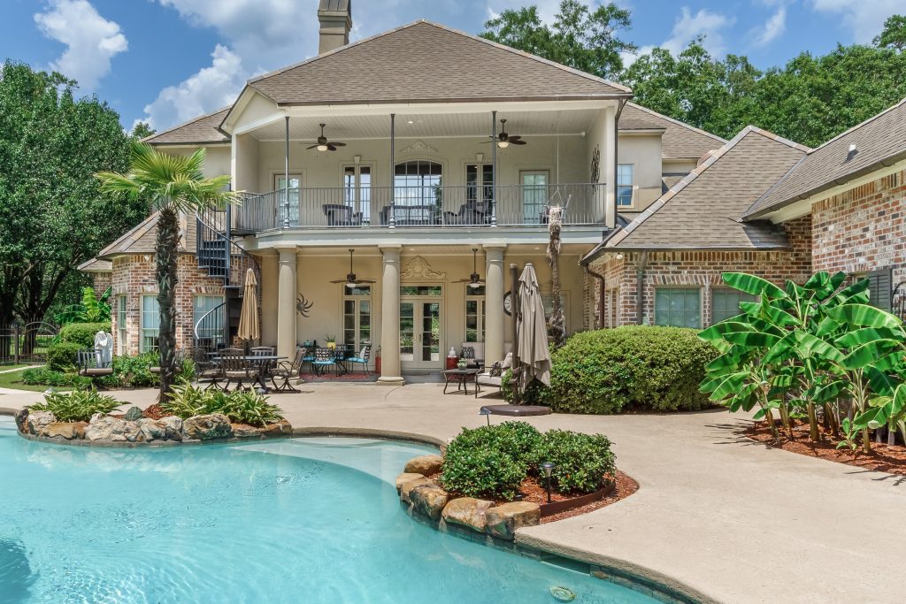 Backyard pool and outdoor living space